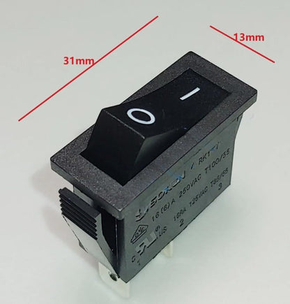 Soken RK1-11 Rocker Switch 16A 125/250VAC T100/55 2 Pin 2 Position (1PC)