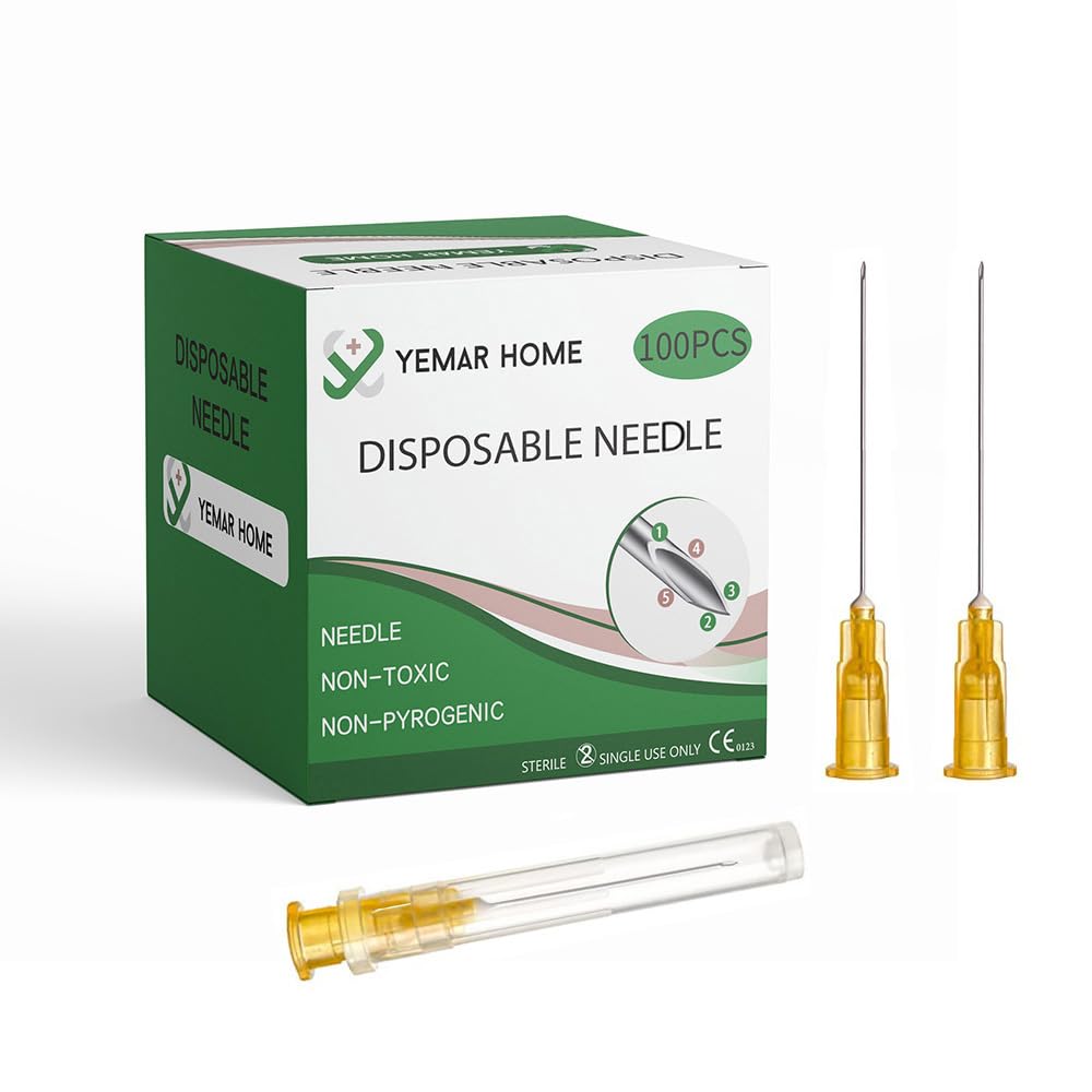 25g 1.5 Inch Needle, 25 Gauge Needles 1.5 Inch, Hypodermic Needles，（100Pack）25g Needles for Injections, Scientific Labs, Individual Sealed Package