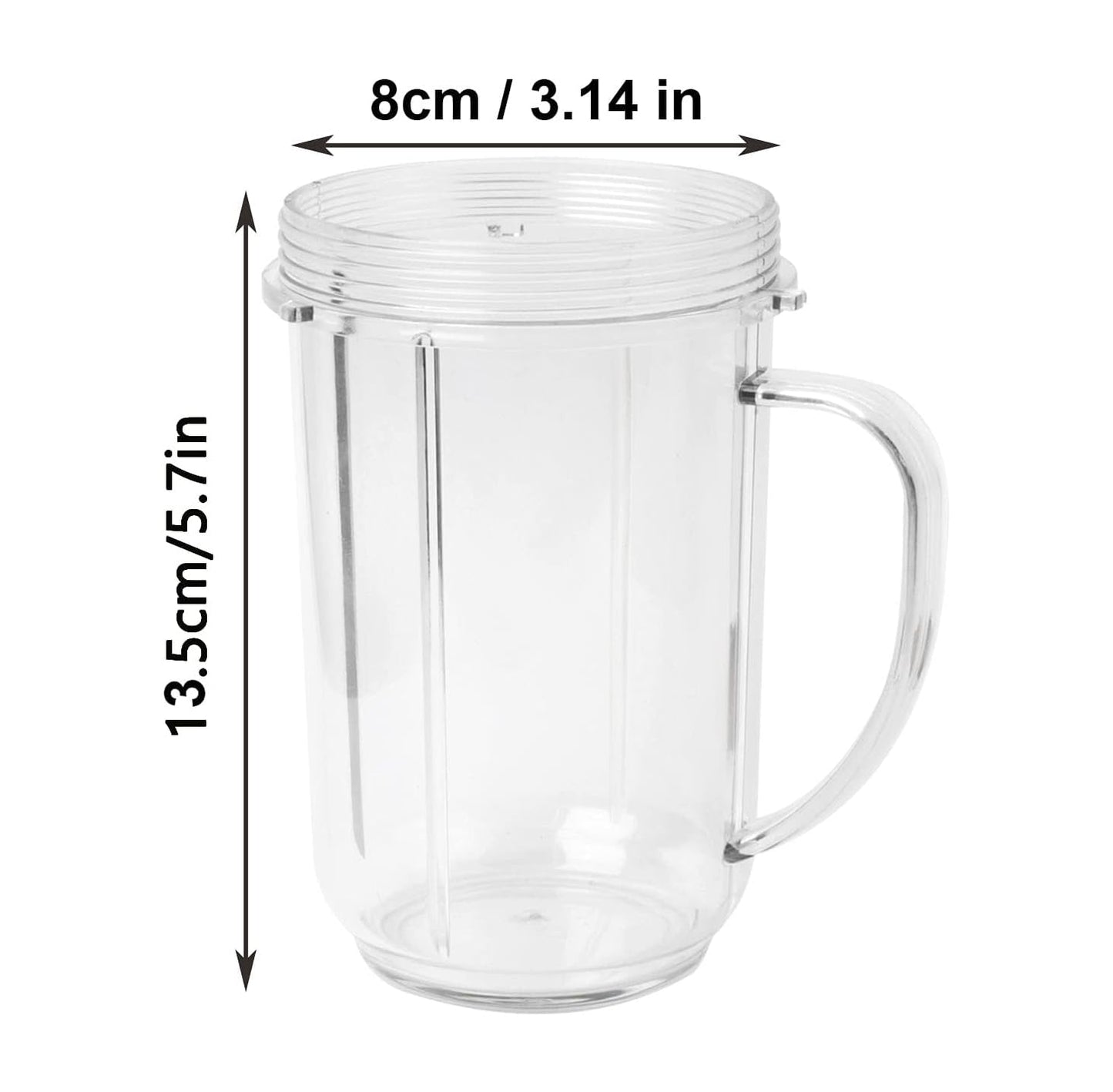 16oz Cups Compatible with Original Magic Bullet Blender Juicer 250W MB-1001 Party Cups Mugs with Colored Lip Rings,No Lids(Pack of 4)