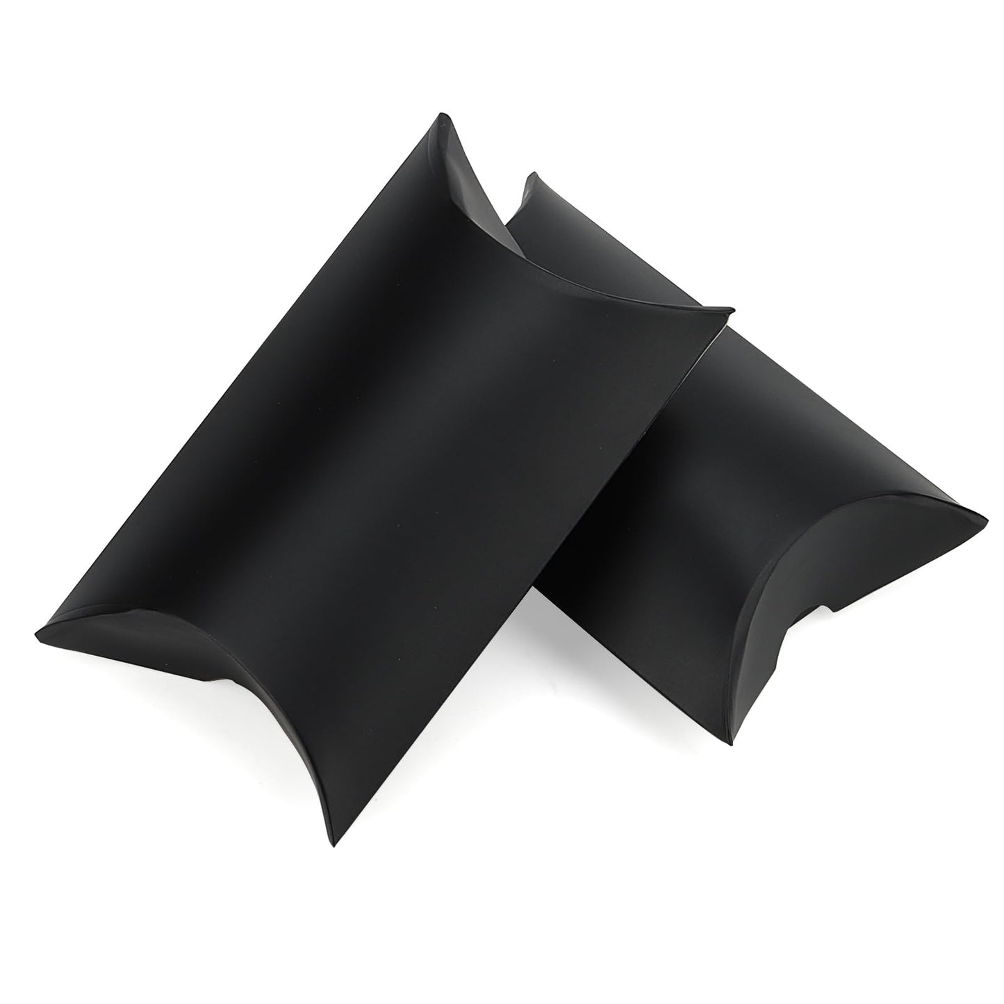 MANCHAP 100Pcs 5 x 3.4 Inch Black Pillow Boxes with Jute Twines, Large Cardboard Pillow Box, Pillow Candy Favor Box for Birthday, Wedding, Parties