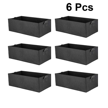 DOITOOL Square Grow Bags 6Pcs Non-Woven Fabric Garden Bed Flower Vegetable Planting Bag Planter Pot Container for Nursery Garden (40x30x20cm Black)