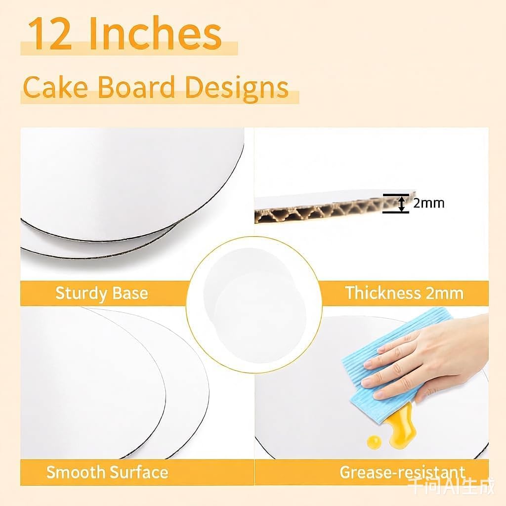 Miluoou 20pcs Cake Boxes with Cake Boards (10 Boxes & 10 Boards), 12x12x8 Inches White Bakery Box with Window, Large Baking Boxes, Square Cake Box for Multi-Layer Cakes, Cake Decorating Supplies
