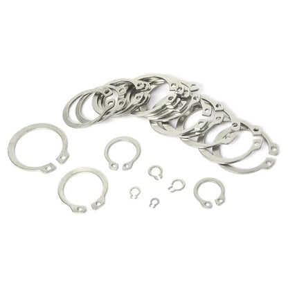 225-Pc Snap Ring Kit with Pliers - 15 Sizes (M3 to M25), 304 Stainless Steel - Essential for Canadian DIYers, Mechanics & Engineers