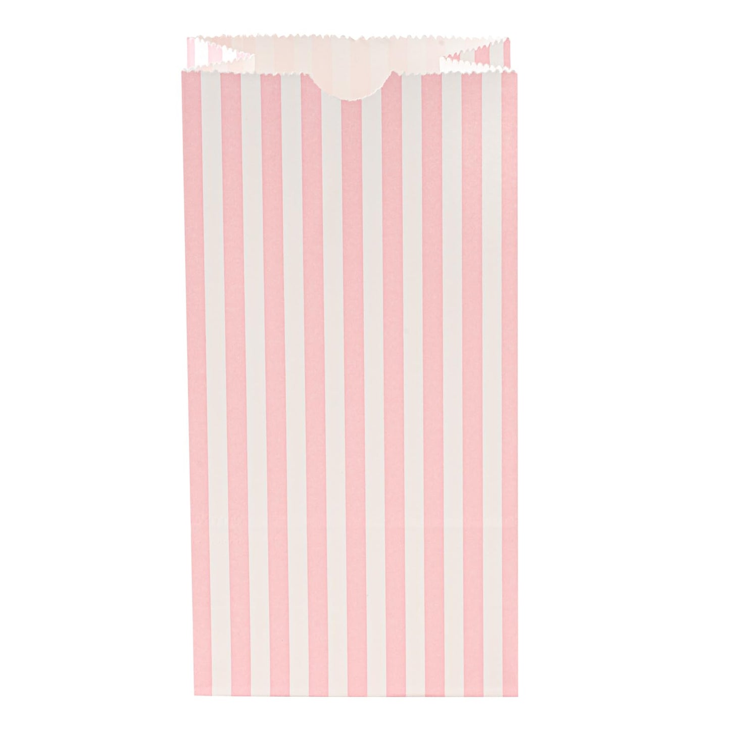 Bag Tek 2 LB Disposable Lunch Bags, 100 Sturdy Take Out Bags - Flat Bottom, Great For Restaurants, Cafes, And Bakeries, Pink And White Paper Popcorn Bags, Versatile, For Grocery - Restaurantware