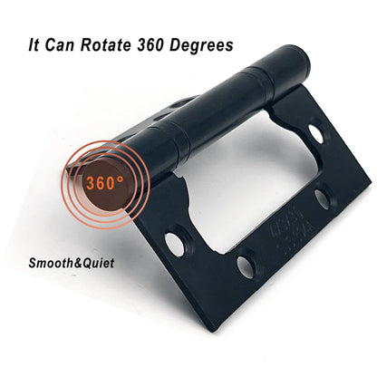 VOLUKA 6 Pack Non-Mortise Door Hinges - Easy to Install, 4" × 3" Stainless Steel Door Hinges - Smooth Movement and Heavy Duty, Black