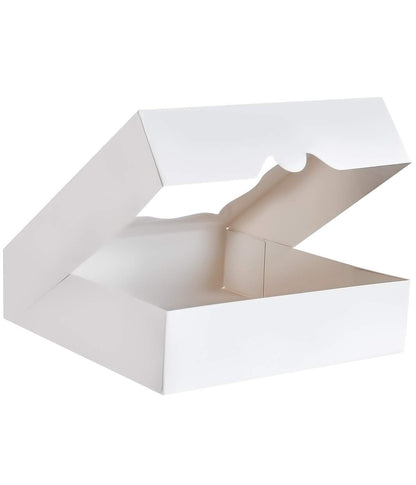 12"x12"x3" White Bakery Boxes with PVC Window for Pie and Cookies Boxes Large Natural White Paper Box,Pack of 12
