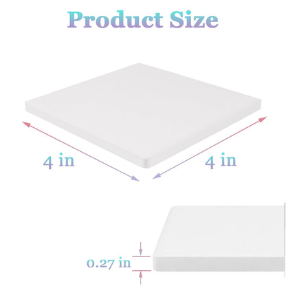 Zilphoba 10pcs 4''x4'' Ceramic Tiles for Crafts, Blank Ceramic Coaster for Craft, White Unglazed Tile with Cork Backing Pad for Painting, Alcohol Ink, Acrylic Pouring, DIY