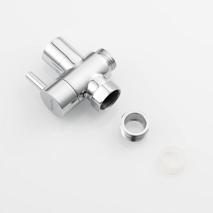 Tecmolog Brass Sink Valve Diverter Faucet Splitter for Kitchen or Bathroom, Faucet Adapter 3 Way Faucet Diverter Valve, Sink Faucet Replacement Part M22 X M24, Chrome, SBA021C