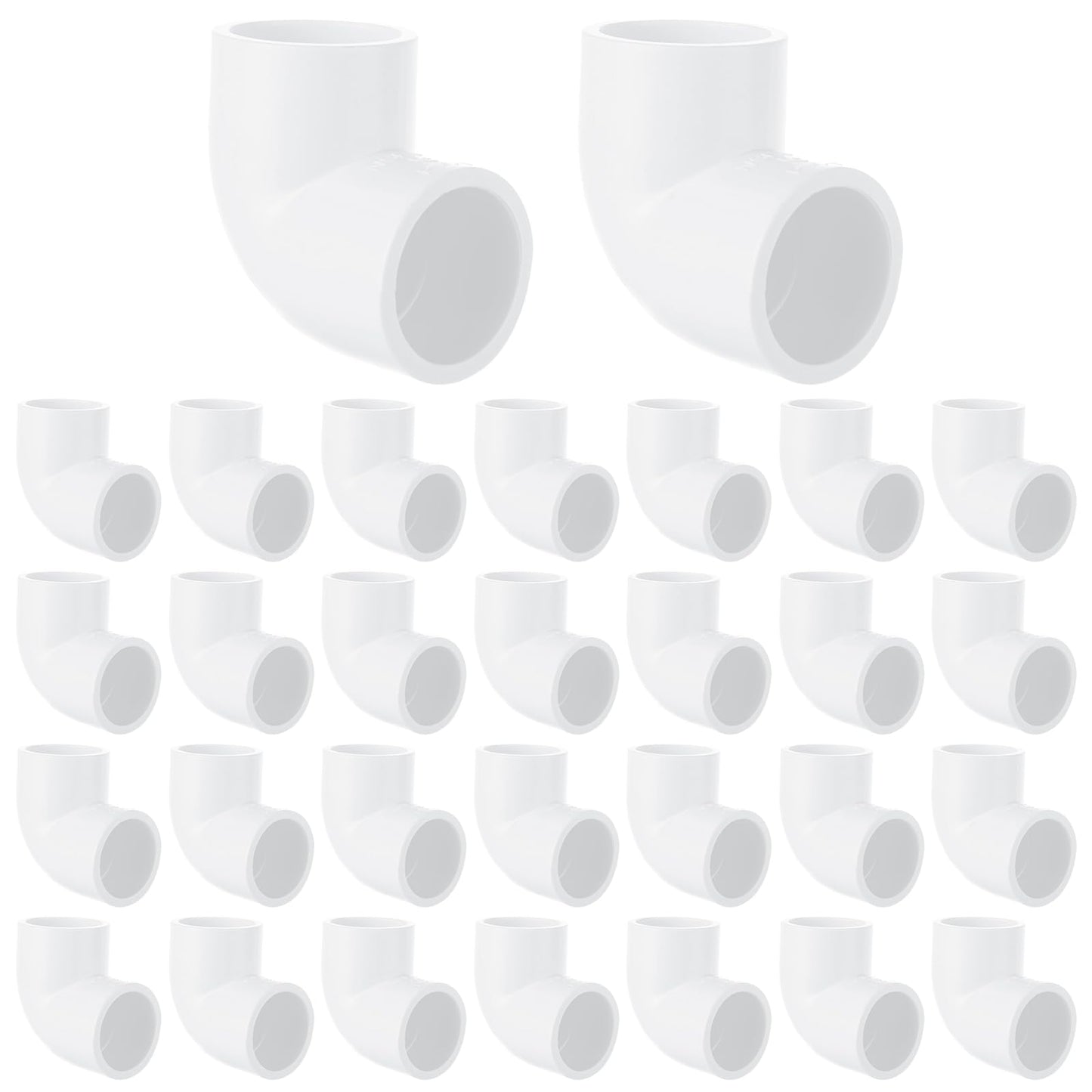 30pcs 3/4 PVC Fittings 90 Degree Elbow 2 Way PVC Pipe Fittings Right Angle Elbow PVC Adapter Furniture Build Grade PVC Pipe Adapter Fittings SCH40 PVC Corner Fittings