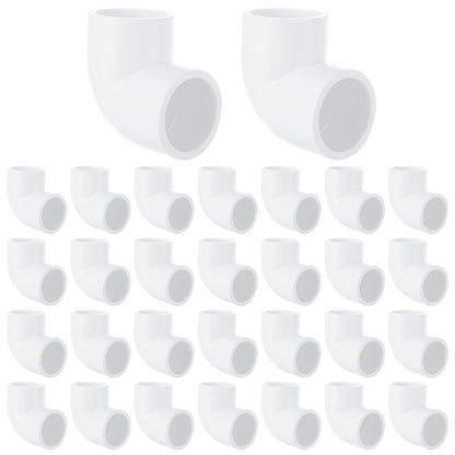 30pcs 3/4 PVC Fittings 90 Degree Elbow 2 Way PVC Pipe Fittings Right Angle Elbow PVC Adapter Furniture Build Grade PVC Pipe Adapter Fittings SCH40 PVC Corner Fittings