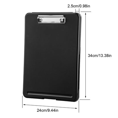 ZCZN Clipboard with Storage, 2 Pack Foldable Storage Clipboard, Nursing Clipboard for School, School, Office, Jobsite or Medical Staff, 9.84 x 13.78 Inches, Black