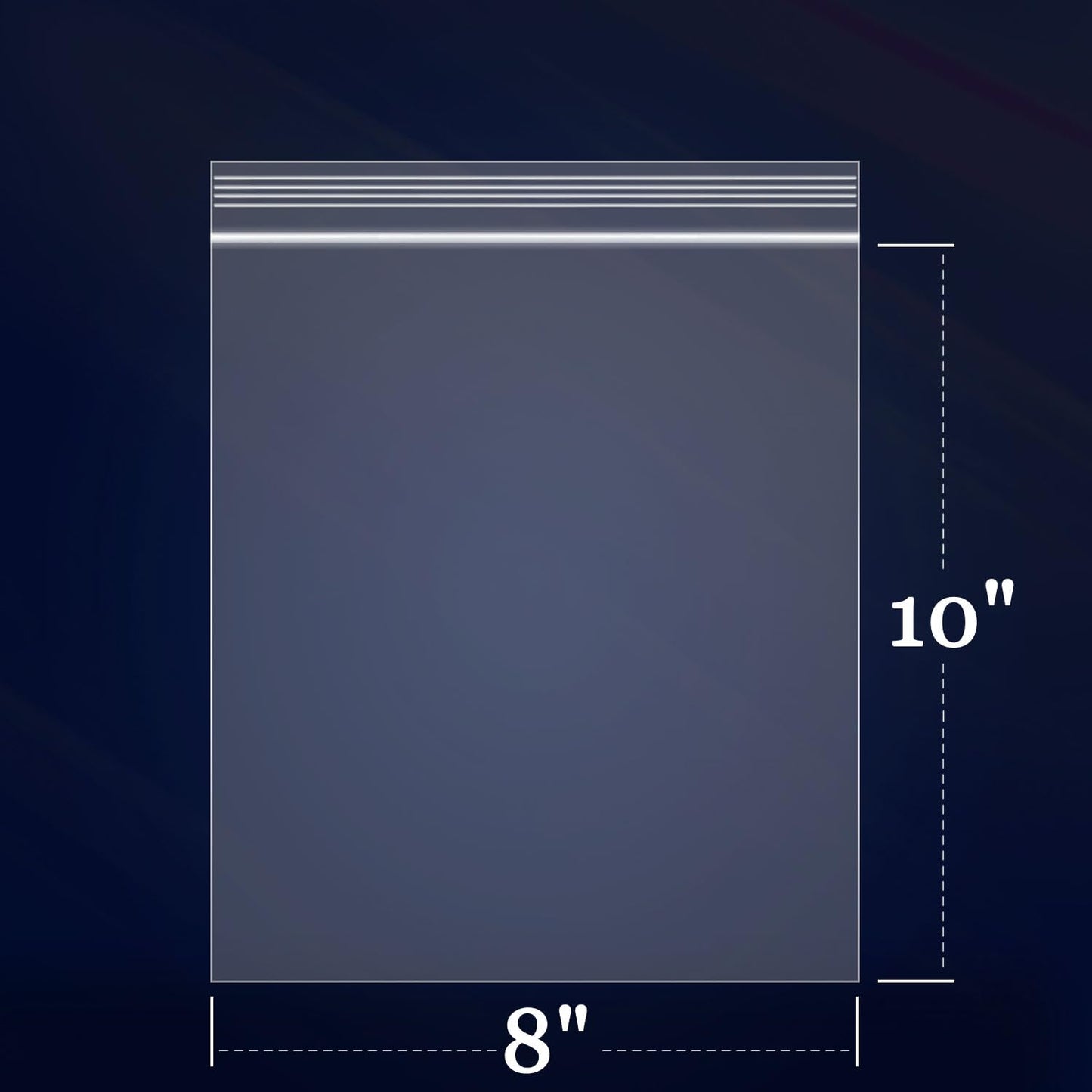 200 Count - 8" x 10", 2 Mil Clear Plastic Reclosable Zip Poly Bags with Resealable Lock Seal Zipper for Clothing, T-Shirt, Brochure, Prints, Handicraft Gift