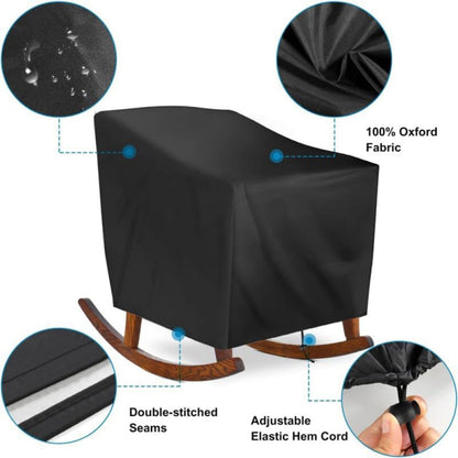 DECHOUS Outdoor Rocking Chair Cover Waterproof Heavy Duty Patio Chair Cover for Outdoor Patio Lawn Garden Furniture, 35.8x32.6x27.5 Inch