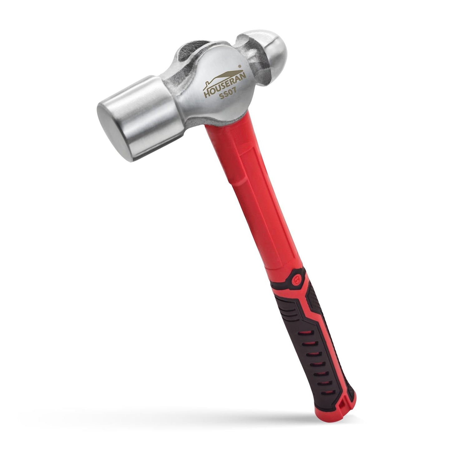 HOUSERAN Ball Peen Hammer 1.1kg, Big Ball Pein Hammer with Non-Slip Rubber Grip, Metal Hammer for Metal Work, Rounding, Mechanics
