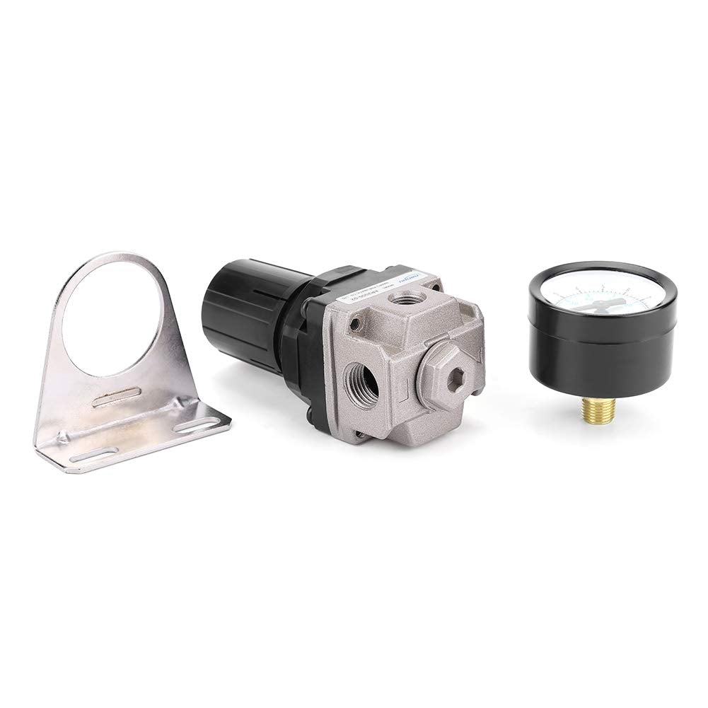 Pneumatic Regulator Adjustable Air Pressure Compressor Control Valve AR2000-02 Thread G1/4 Connection Oil-Water Separator Pressure Reducing Valve