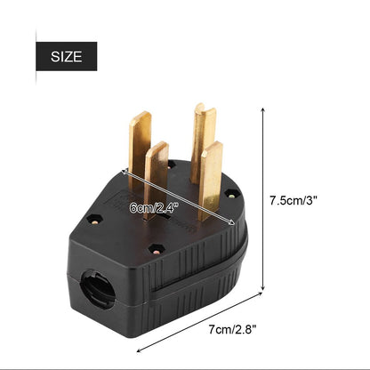 14-50P 50A Generator Four-Hole Plug, 4-Pin Nema Plug, Socket European and Travel Power Plug