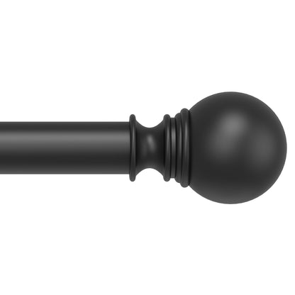 Black Curtain Rod for Windows 66 to 120 inch, Adjustable 1 inch Diameter Heavy Duty Long Curtain Rods with 3 Brackets for Bedroom, Sliding Glass Doors, Outdoor, Patio (168-305 cm)