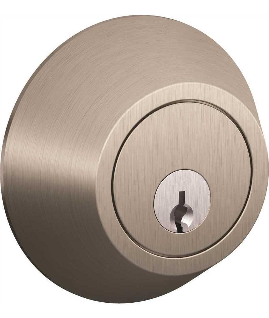 J-Series by SCHLAGE Single-Cylinder Deadbolt, Satin Nickel JD60619