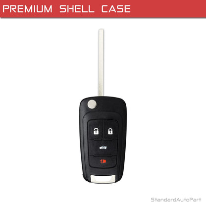 StandardAutoPart 4 Button Flip Key fob case Compatible with Chevy Cruze Equinox Sonic Malibu Impala Camaro Terrain Lacrosse Regal Verano Encore Allure OHT01060512 [Shell Case Only]