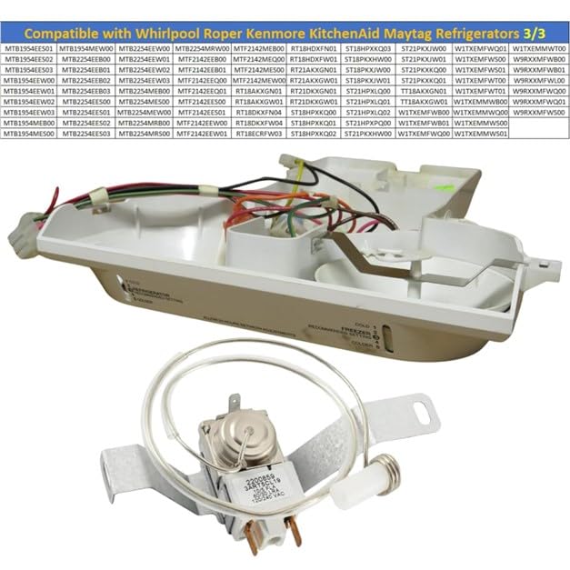 2200859 Refrigerator Cold Control Thermostat Replacement - Compatible with WP2200859, AP6006464, PS11739539, 2200830, 2210378, 2210379