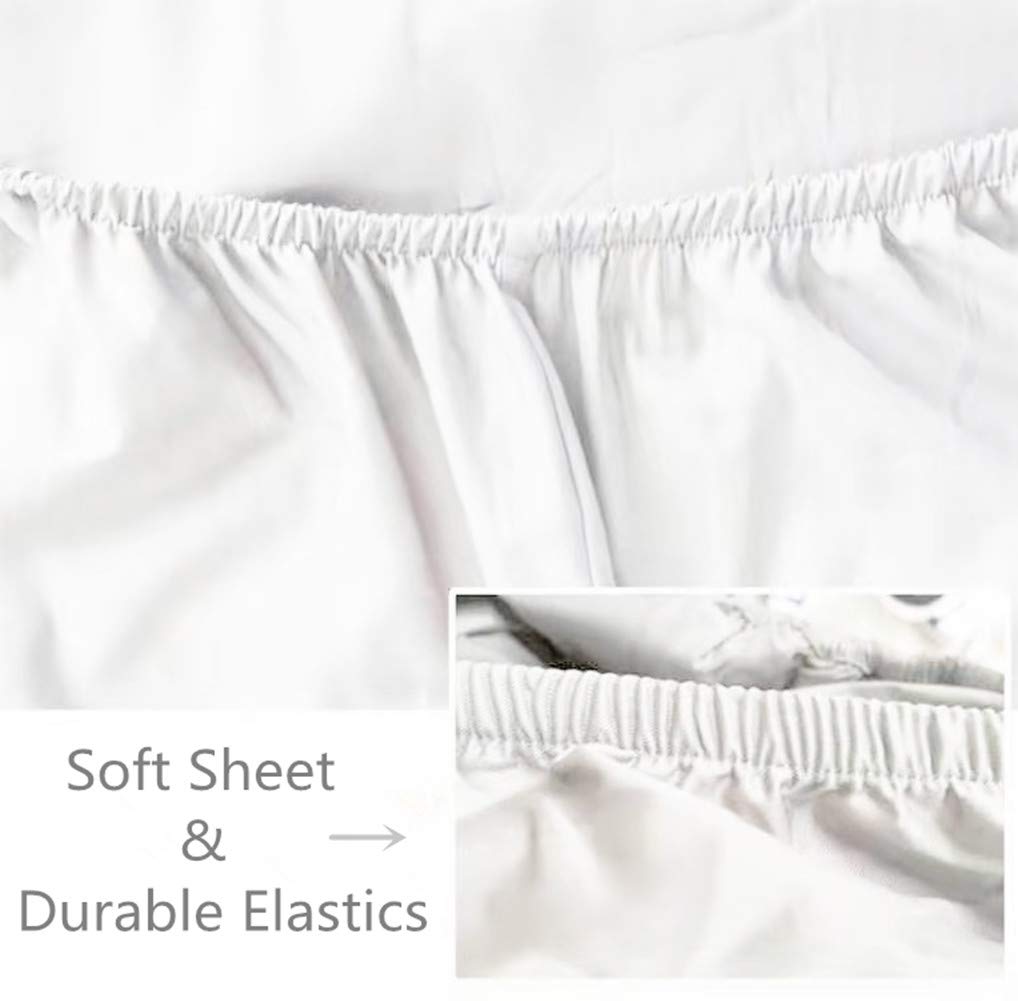 Queen Size Premium Cotton Fitted Sheet Only - 300 Thread Count Pure Natural Cotton Fabric - 15" Deep Pocket,Breathable,Ultra Soft & Silky (Queen,White)