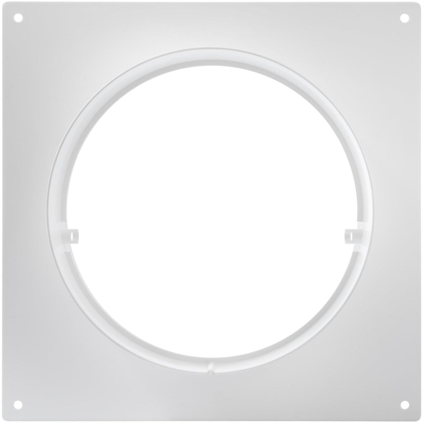 Vent Systems 6" Inch / 150 mm Round Air Vent Duct Connector Flange - White Plastic Air Supply, Exhaust Ducting Pipe Connector Plate for Dryer Vent - Cooling/Heating HVAC Ventilation System Collar