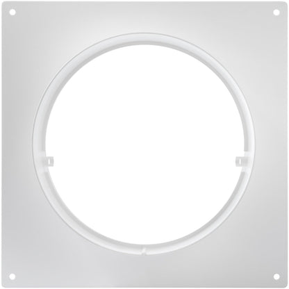 Vent Systems 6" Inch / 150 mm Round Air Vent Duct Connector Flange - White Plastic Air Supply, Exhaust Ducting Pipe Connector Plate for Dryer Vent - Cooling/Heating HVAC Ventilation System Collar