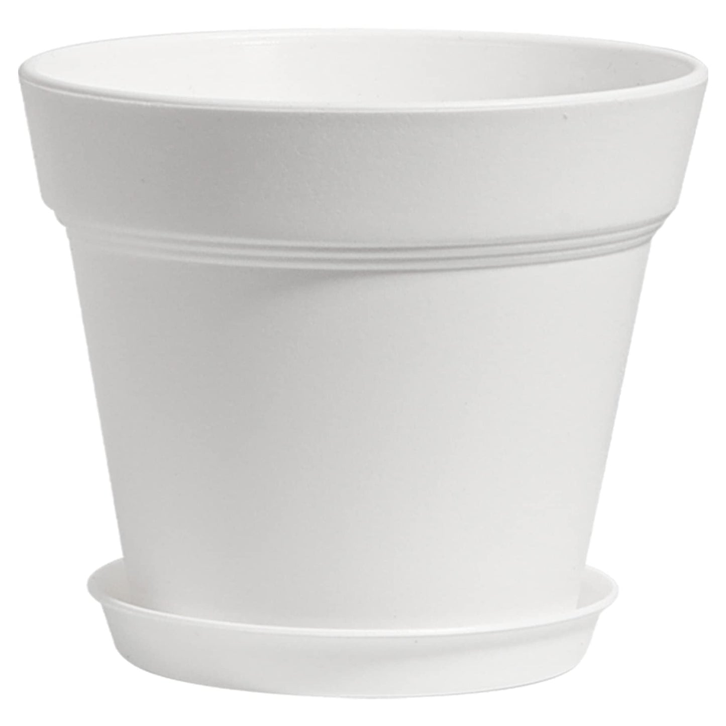 T4U 6.3 Inch Plant Pots 8 Pack, Planters with Drainage and Saucers for Gardening Enthusiasts, Indoor Outdoor Patio Decor for Snake Plants, Herbs, Aloe and Ivy(White)