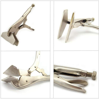 Dtacke Locking Pliers Adjustable Wear Resistant Flat Head Vise Locking Grip Pliers Multifunction Welding Clamps Hand Tools (8 inch)