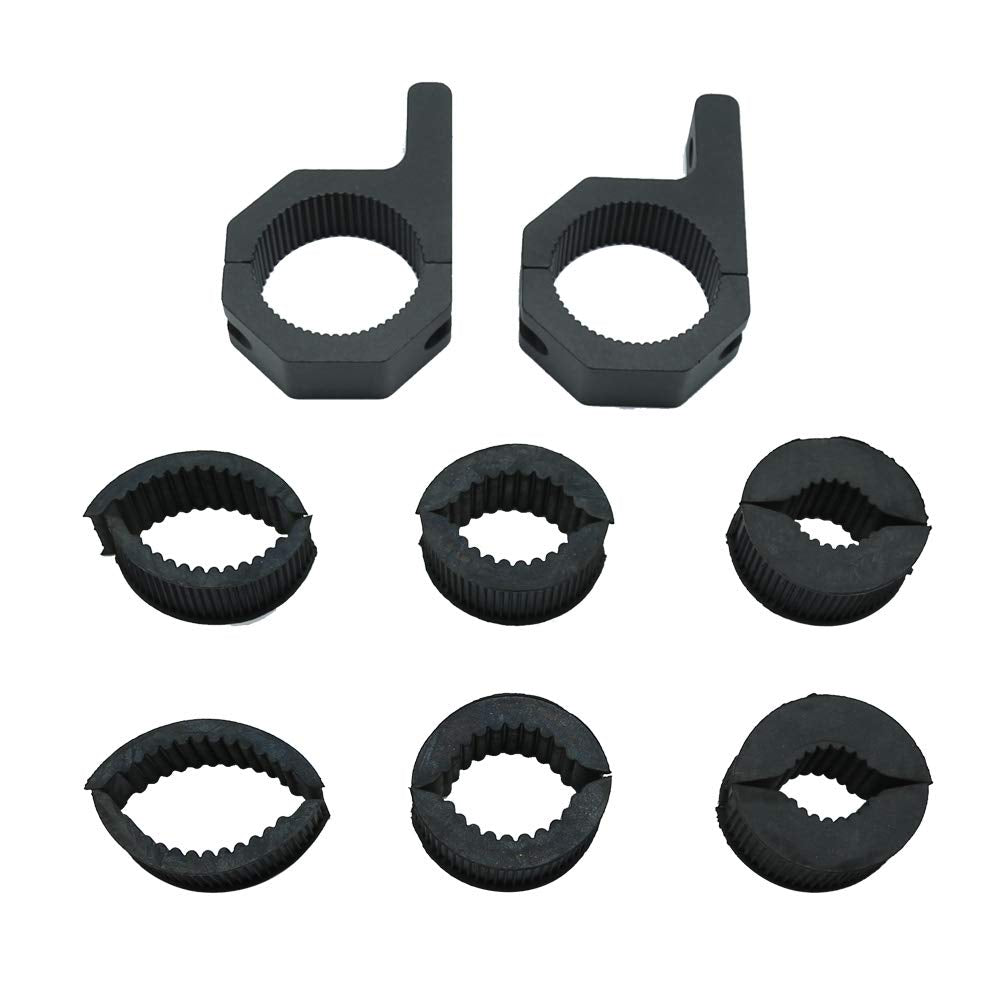 Vkinman LED Off-Road Light Horizontal Bar Clamp Mounting Bracket Handlebar Mount Kit 1"/1.5"/1.75"/2" (2 Clamps) for Light Bar Bull Bar Tube Clamp Roof Roll Cage Holder, Allen Key Included