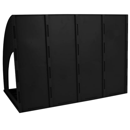 SAYEEC Sturdy Desktop 4 Compartment Black Magazine Holder Plastic Desk File Folder Office Organizer File Dividers Document Cabinet Rack Storage Box