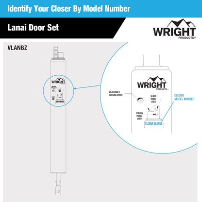 Wright Products - Lanai Corrosion Resistant Storm and Screen Door Hardware Kit, Bronze