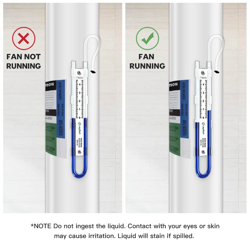 XYF Air Easy Read Manometer | U-Tube Air Pressure Indicator (Blue)