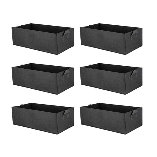 DOITOOL Square Grow Bags 6Pcs Non-Woven Fabric Garden Bed Flower Vegetable Planting Bag Planter Pot Container for Nursery Garden (40x30x20cm Black)