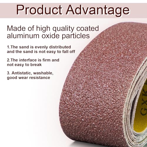 SALI 15 PCS Sanding Belts 4 * 24 Inch,Belt Sander Belts 40G+80G+120G+240G+400G,for Sanding Wood,Metal and Paint-15 Pack