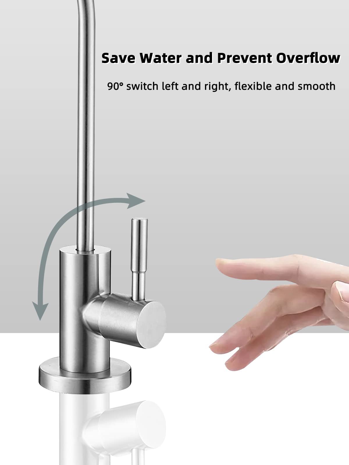 Bifordo Drinking Water Faucet,Easy to Install Sink Water Filter Faucet,Lead-Free Reverse Osmosis Faucets for Kitchen Bar Sink,Brushed Nickel RO Faucets SUS304 Stainless Steel