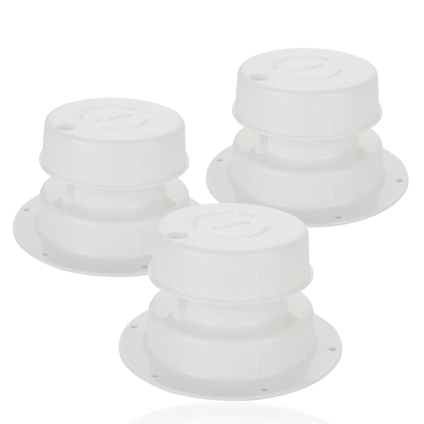 Acrux7 3 PCS RV Roof Vent Cover Caps Replacement for 1 to 2 3/8 Inch Pipe, Plastic Camper RV Plumbing Vent Cap Sewer Ceiling Vent Caps for Trailer Camper Motorhome (White)
