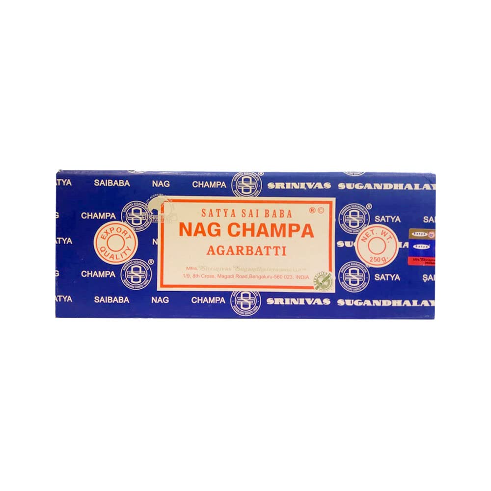 Satya Nag Champa Incense 250 gms - Hand Rolled & Manufactured in Banglore India - Comes along with 100 long premium cotton wicks for diya
