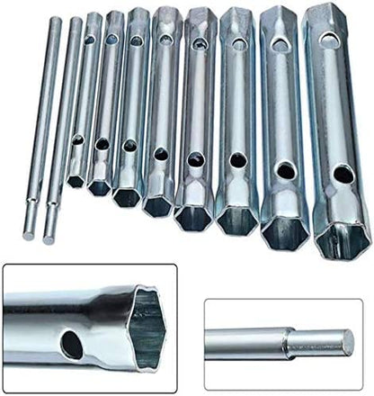 10Pcs Dual-Ended Wrench Socket Plumber Back Nut Tap Spark Plug Spanner Set Extended Spark Plug Wrench (10)