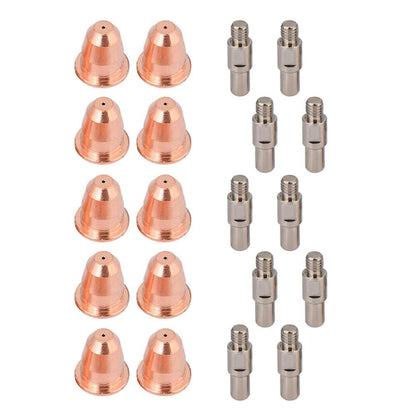 Plasma Torch Accessories Cutting Nozzle Tool 10Pcs PR0110 Electrode and 10Pcs PD0116-08 Nozzles, Welding Machine Electrode Consumables