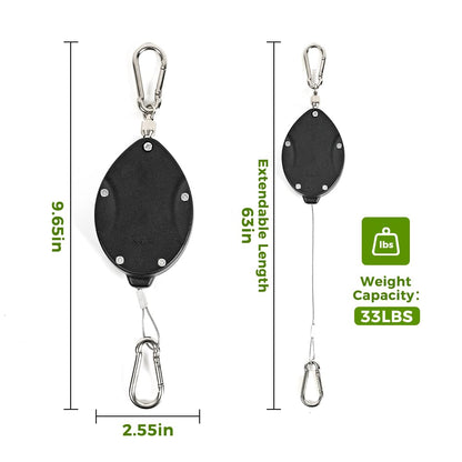 Bamworld 3 Pack Upgraded Retractable Plant Hanger for Indoor Plants, Heavy Duty Auto-Lock Pulley System to Easily Raise and Lower Hanging Planters, Bird Feeders & Garden Baskets