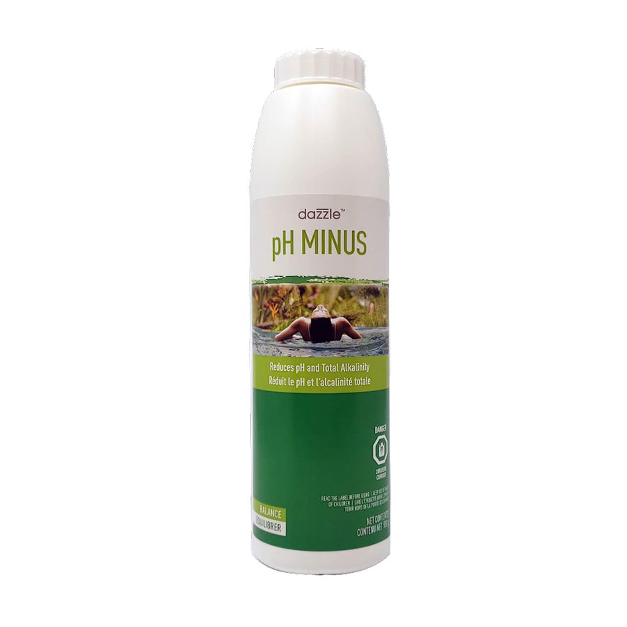 Dazzle pH Minus 950g | Lowers pH in Hot Tubs & Spas | Use with Other Hot Tub Chemicals Such As Bromine Chlorine pH Down pH Up & Hot Tub Accessories Like Puck Floater & Dispenser