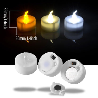 AGPtEK Timer Flickering Flameless LED Small Tealight Battery-Operated Tealights for Wedding Holiday Party Home Decoration 24pcs(Warm White)