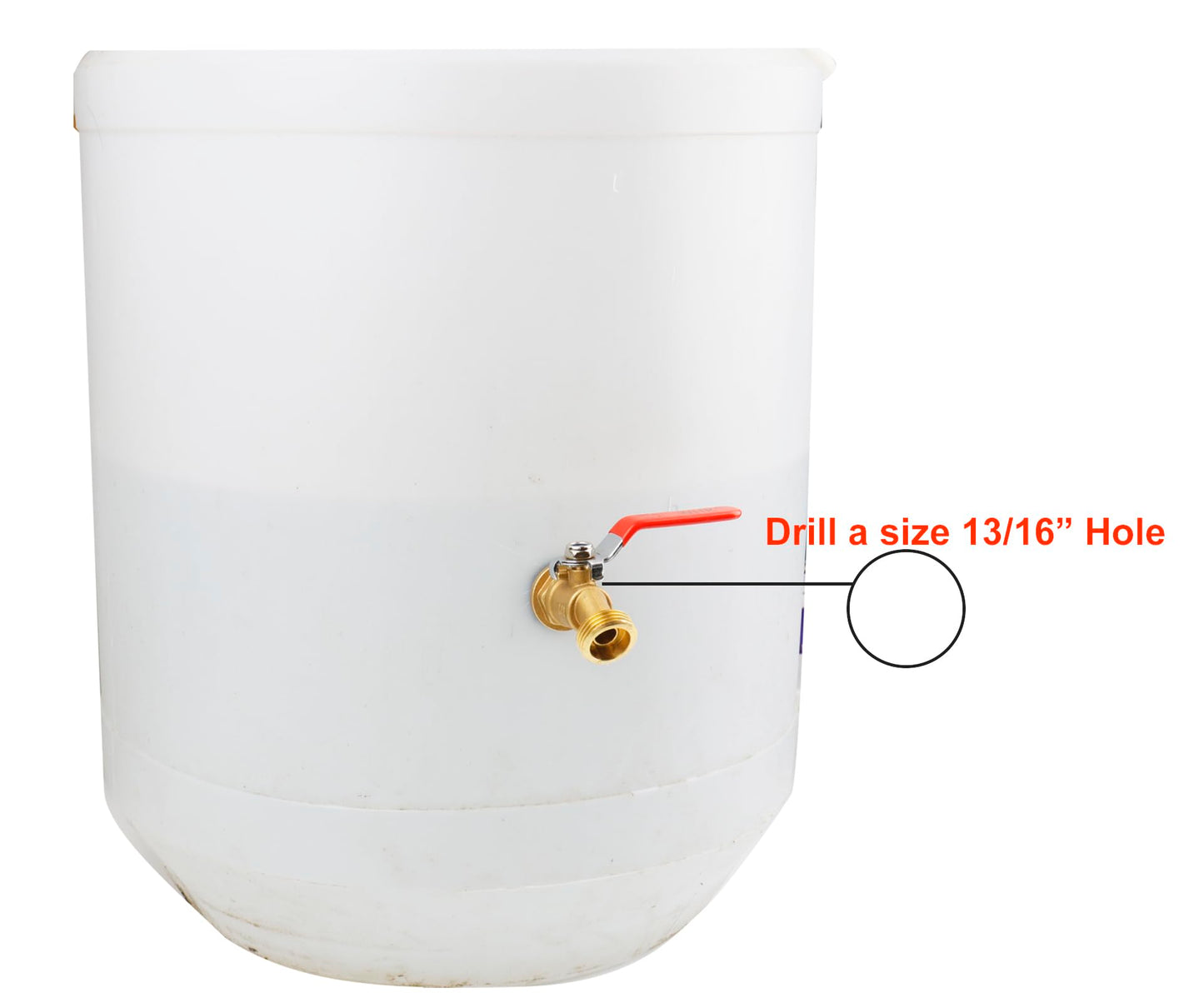 WHK Rain Barrel Spigot Kit - 1/4 Turn Brass Spigot with Long Handle for 5/55 Gallon Bucket or Rain Barrel Water Container