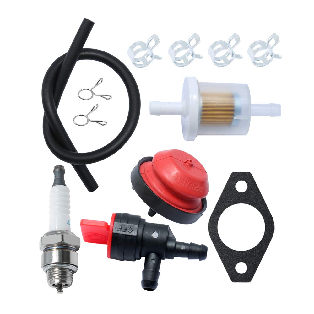 Anxingo Carburetor for Tecumseh HMSK80 HMSK85 HMSK90 HMSK100 HMSK105 HMSK110 LH318SA LH358SA Snow Blower Thrower 640052 640054 640349 8HP 9HP 10HP Engine with Primer Bulb Fuel Filter