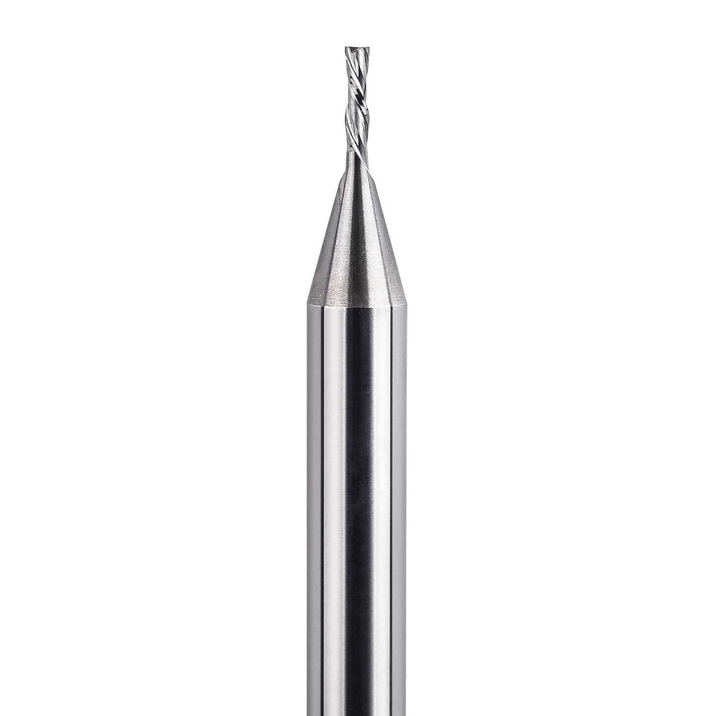 SpeTool 1/16" Cutting Diameter Downcut Spiral Router Bit with 1/4" Shank 1/4" Cutting Length 2" OVL, Solid Carbide Wood Router Bits CNC Plunge Slot Cutting