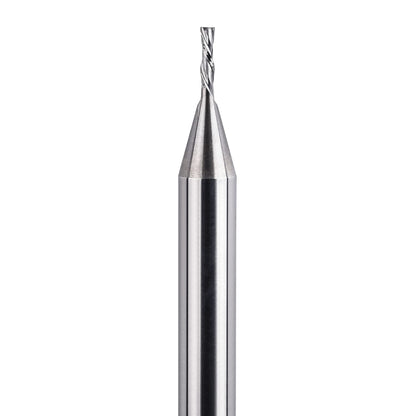 SpeTool 1/16" Cutting Diameter Downcut Spiral Router Bit with 1/4" Shank 1/4" Cutting Length 2" OVL, Solid Carbide Wood Router Bits CNC Plunge Slot Cutting