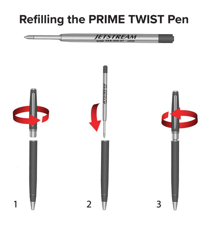 uni JETSTREAM PRIME Twist Mechanism Accessory Pack - 4 Black 0.5mm Ballpoint Refills