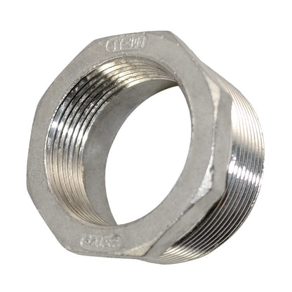 Megairon 2" Male NPT to 1-1/2" Female NPT Female Reducing/Reducer Bushing Pipe Fitting,Adapter,Stainless Steel SS 304 Hex Bushing…