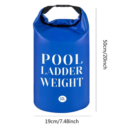 4 Pcs 10L Universal Swimming Pool Ladder Weights-500D PVC Waterproof Pool Step Weight Sand Bags-Collapsible Water Container/Fillable Pool Stair Weight Anchor Bag for Pool Steps and Ladders(Blue&Grey)